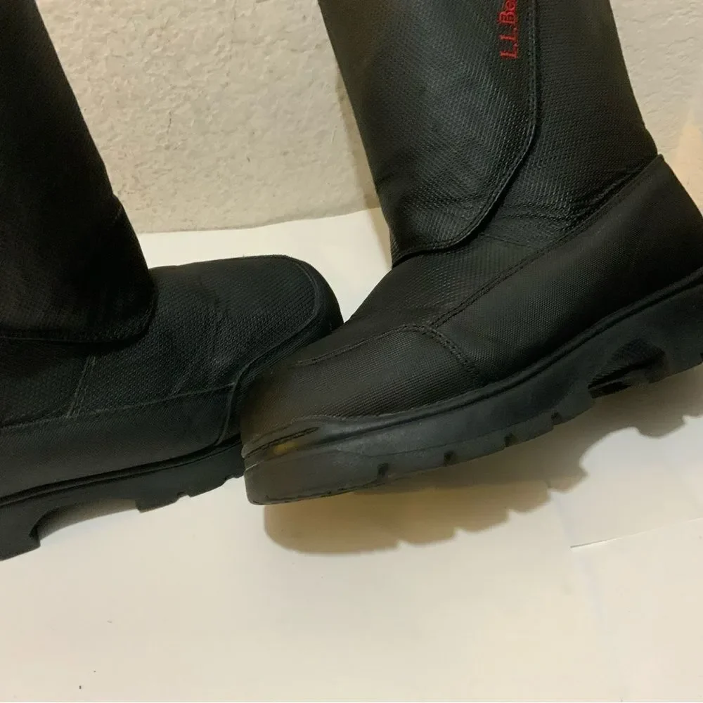LL Bean Youth Unisex Big Kids Northwoods Snow Winter Boots Black Red Size 6